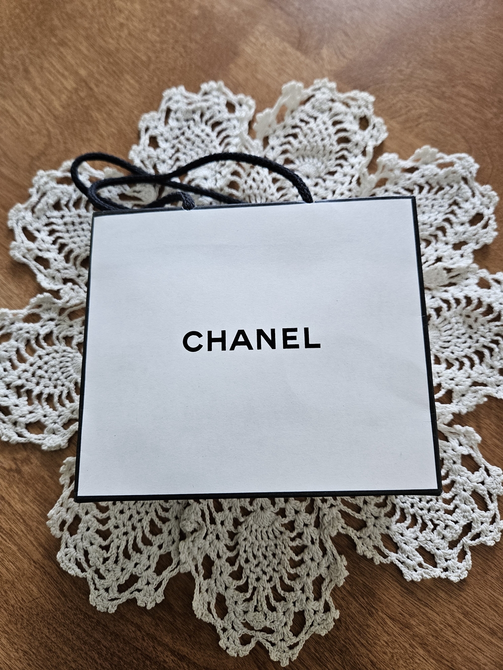CHANEL Black and White Branded Gift Bag